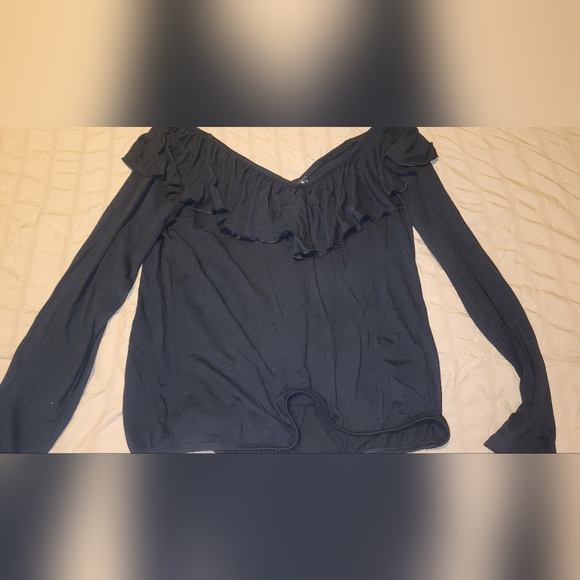 Express Black Off-Shoulder Top - Picture 2 of 5